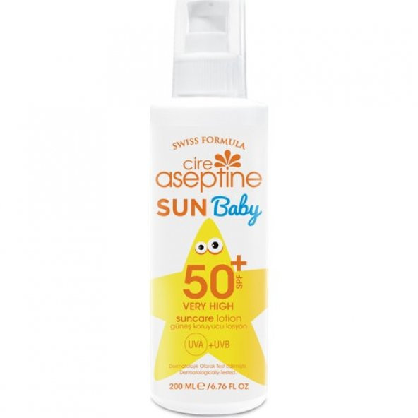 Cire Aseptine Bebe Güneş Koruyucu Losyon Swiss Formulla Spf 50  200 ml