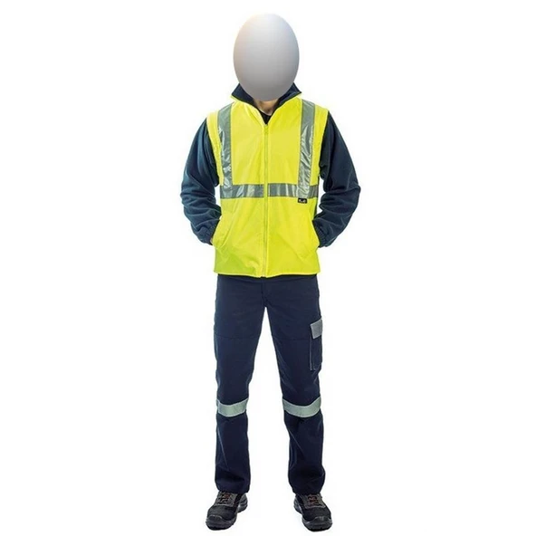 Reflektörlü Oxford Çift Renk 300D Oxford 5+1 Parka Sarı - 10