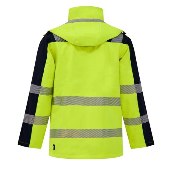 Softshell Kırçıllı Reflektörlü Parka İş Montu Sarı - 2