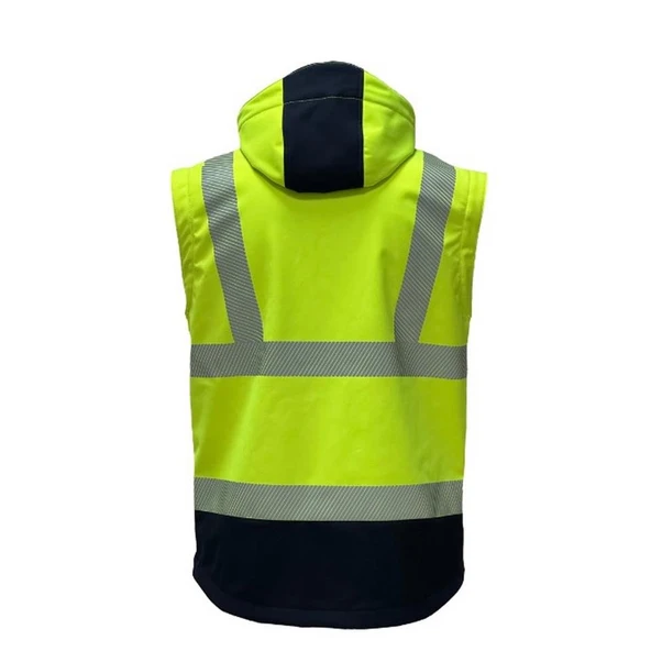 Reflektörlü Ripstop Softshell Model Teknik Mont Sarı - 5
