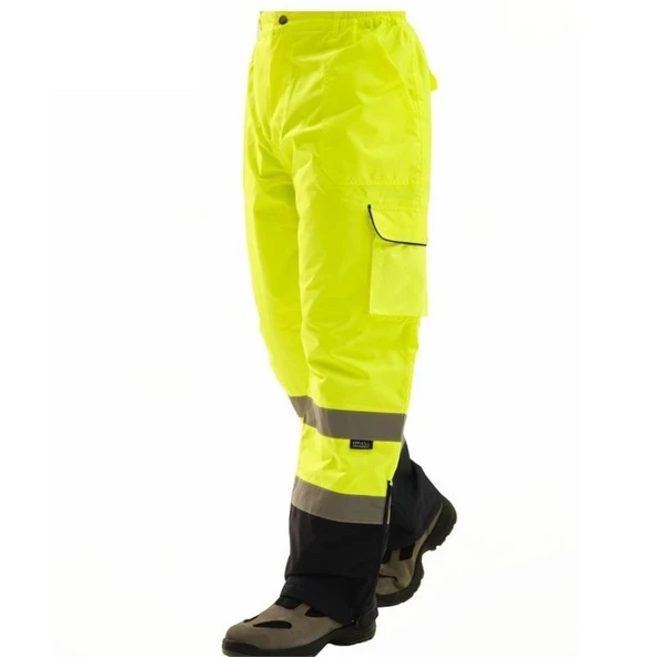 ProLine 300D Oxford Cift Renkli Reflektörlü Pantolon Sarı - 2