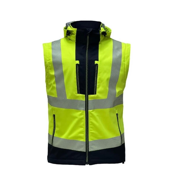 Reflektörlü Ripstop Softshell Model Teknik Mont Sarı - 2