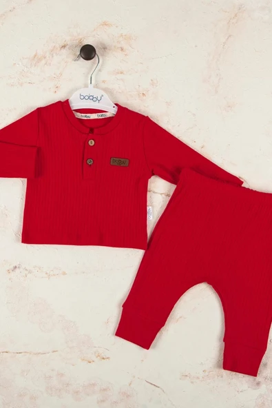 Çizgili Kumaş % 100 Pamuk 2'li Unisex Takım