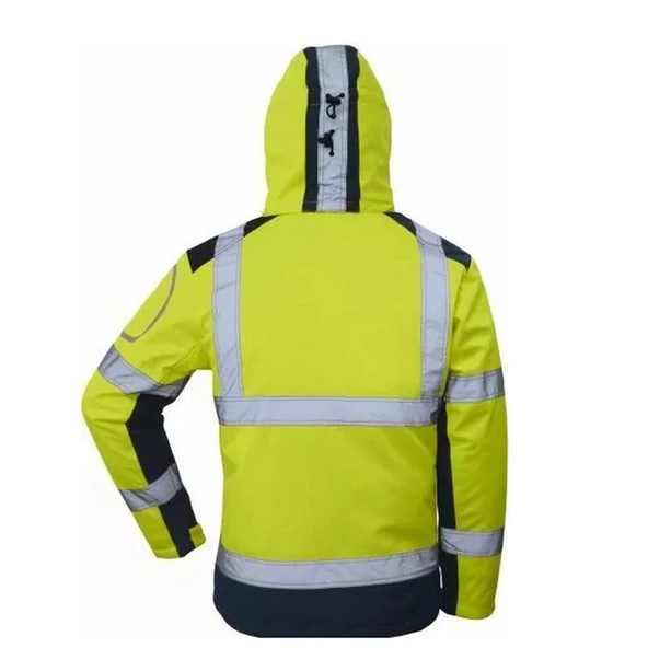 Softshell Reflektörlü İş Montu Su Geçirmez Ceket Sarı - 2