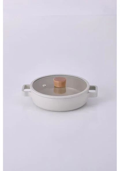 Neoflam Fika Cam Kapaklı Bej Döküm Sahan 20 cm - 3