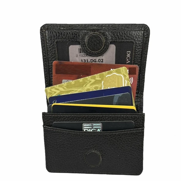 Diga 131 Hakiki Deri Kartlık Cüzdan Kahve - Resim 5