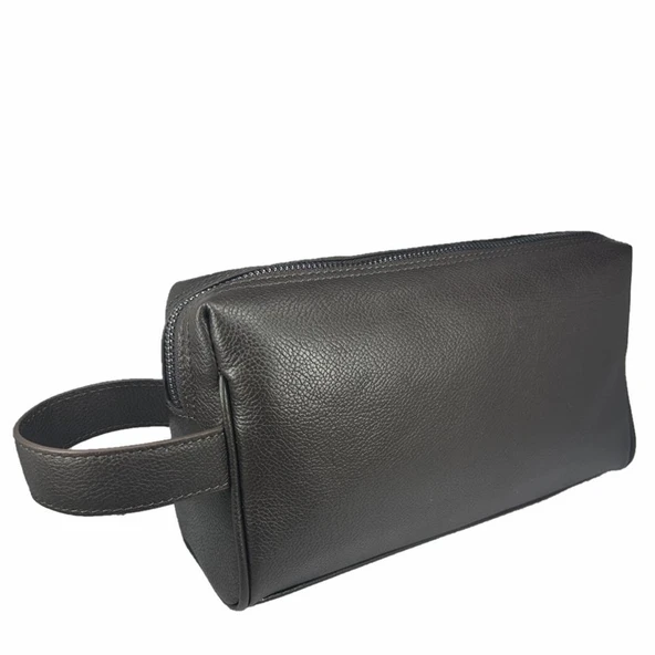 Hakiki Deri CA252 Dopp Kit El Çantası Kahve - 4