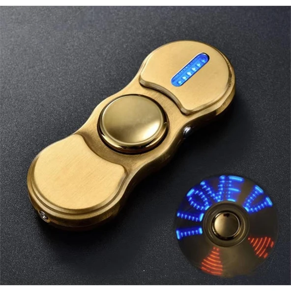 Stres Çarklı Işıklı Usb Şarjlı Tesla Çakmak Altın Sarısı - 1