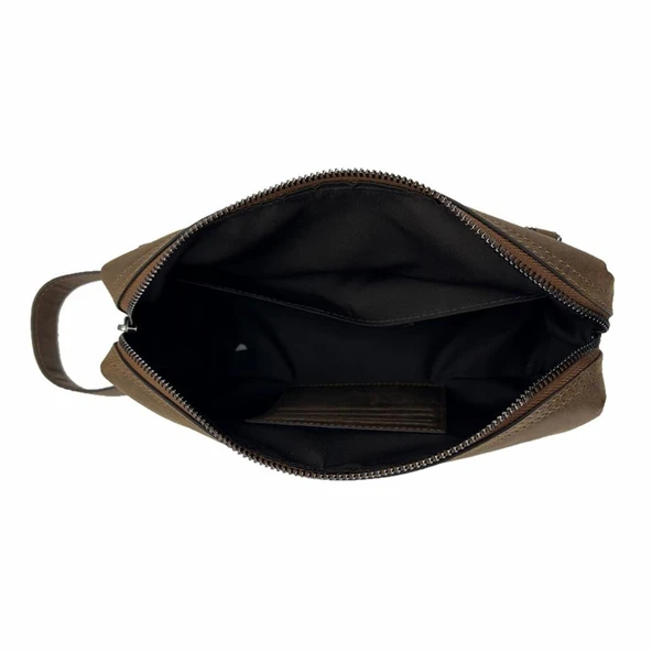 Hakiki Deri CA253 Dopp Kit El Çantası Tigon Taba - 3