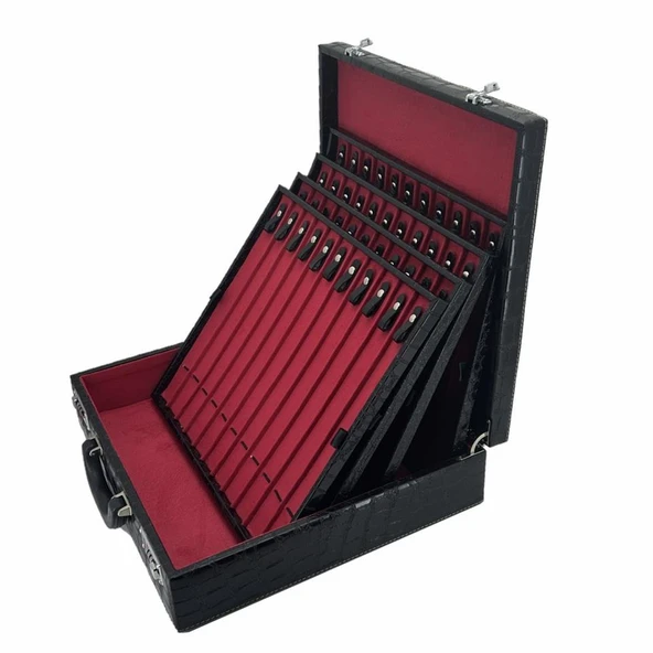 Kuyumcu Tespih Takı Taşıma Ve Saklama Çantası 44'lü Siyah - Resim 7