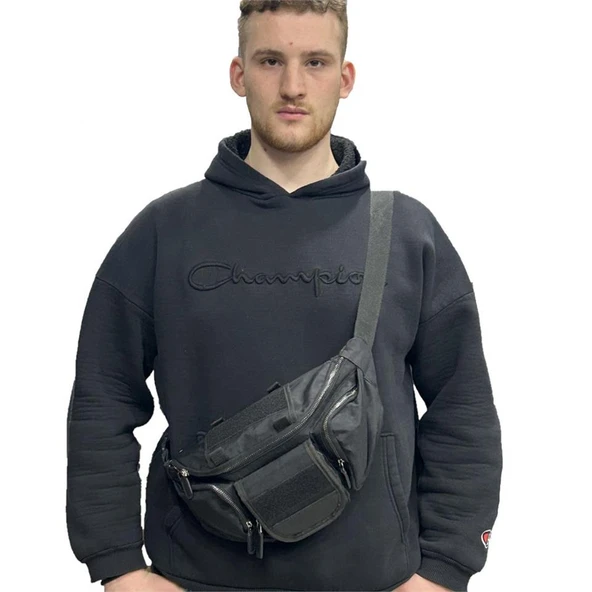 Taktikal Kampçı Outdoor Molle Bel Çantası Siyah - 9