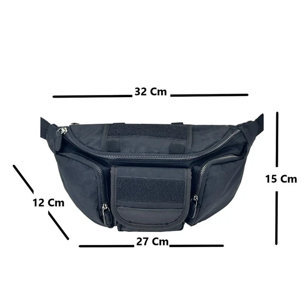 Taktikal Kampçı Outdoor Molle Bel Çantası Siyah - 2