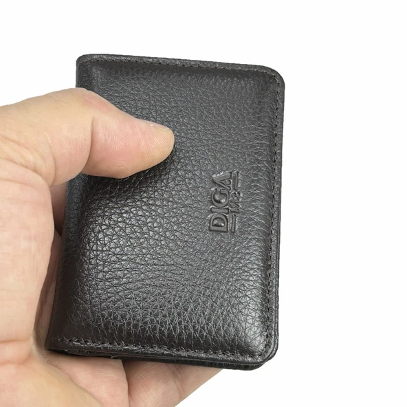Diga 131 Hakiki Deri Kartlık Cüzdan Kahve - Resim 4