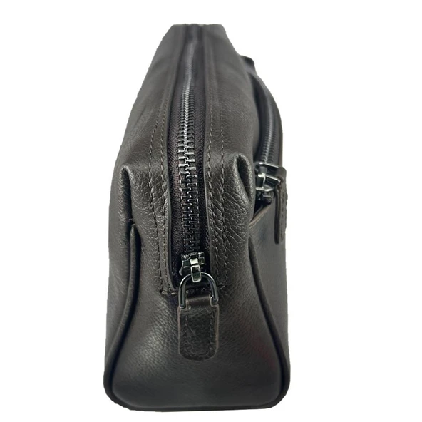 Hakiki Deri CA252 Dopp Kit El Çantası Kahve - 8