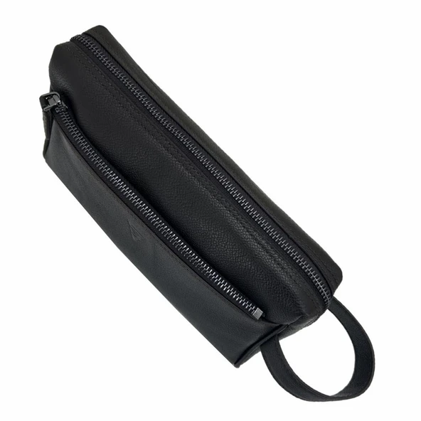 Hakiki Deri CA252 Dopp Kit El Çantası Kahve - 3