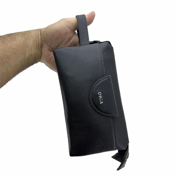 Diga Hakiki Deri 3006 Dopp Kit El Çantası Lacivert - 7