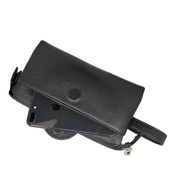 Diga Hakiki Deri 3006 Dopp Kit El Çantası Lacivert - 3