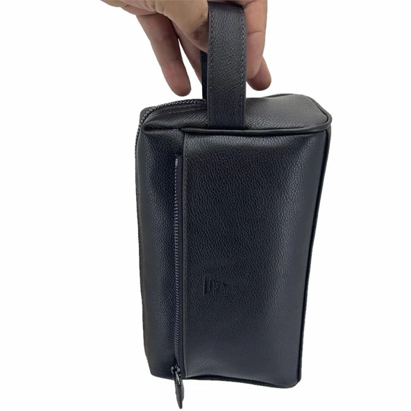Hakiki Deri CA250 Dopp Kit El Çantası Siyah - 7