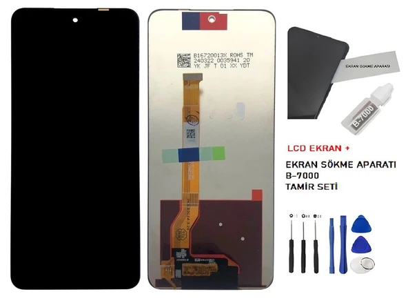 Tkgz - Oppo Realme C67 Uyumlu Lcd Ekran Dokunmatik Orijinal +B-7000 + TAMİR SETİ ürün görseli 1