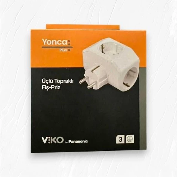 Viko Yonca Plus Beyaz Üçlü Topraklı Priz - 3