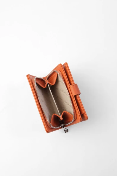 CENGİZ PAKEL Cengiz Pakel Kadın Mini Boy Çıt Çıt Detaylı Cüzdan – 65315M - Kiremit - 4