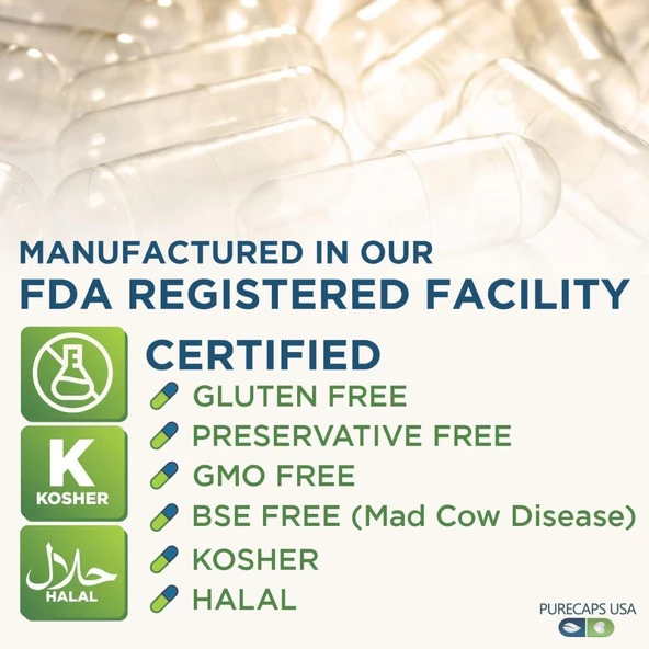 Büyük Boy Şeffaf Boş İlaç Kapsülü 00'' 100 Adet-1000mg Helal Sertifikalı - 4