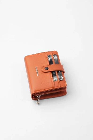 CENGİZ PAKEL Cengiz Pakel Kadın Mini Boy Çıt Çıt Detaylı Cüzdan – 65315M - Kiremit - 5