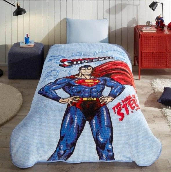 Özdilek Superman Lightning Tek Kişilik Battaniye Lisanslı ürün görseli