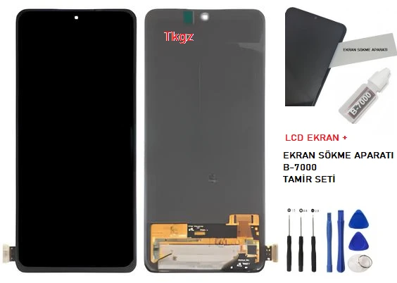 Tkgz - Xiaomi Redmi NOTE 10 PRO -4G- Uyumlu Lcd Ekran Dokunmatik Orijinal + B-7000 + TAMİR SETİ