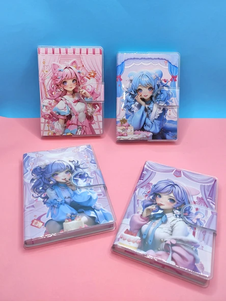 Doğum Günü Kızı A7 Not Defteri , Çıt Çıtlı Cep Defteri - Mavi - Resim 4