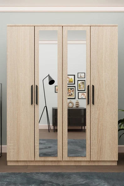 Metalia GM 054 Hayal 4 Kapılı Aynalı Sonomo Gardırop