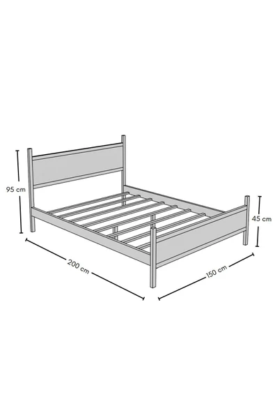 Metalia GM 305 Modern Çift Kişilik Ahşap Metal Siyah Sonomo Karyola 150X200 - 5