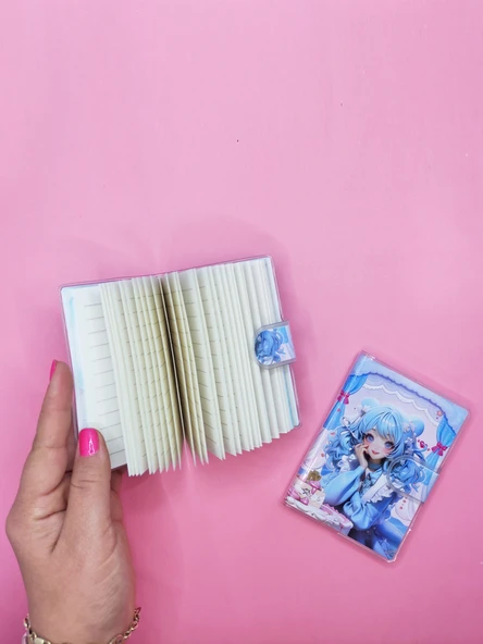 Doğum Günü Kızı A7 Not Defteri , Çıt Çıtlı Cep Defteri - Mavi - Resim 2