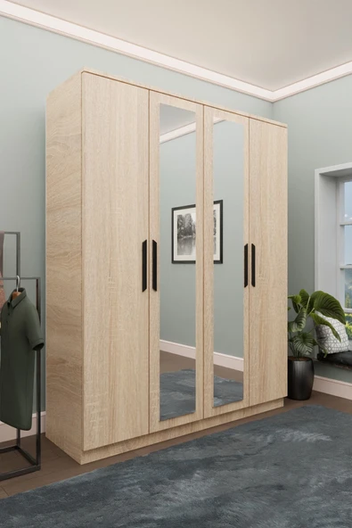 Metalia GM 054 Hayal 4 Kapılı Aynalı Sonomo Gardırop - 2