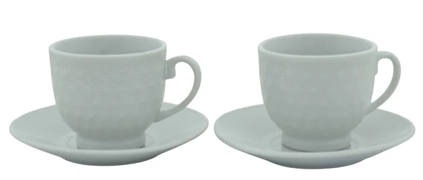 Beyaz Porselen 2 Kişilik 4 Parça Kahve Fincan Seti M4 - 3