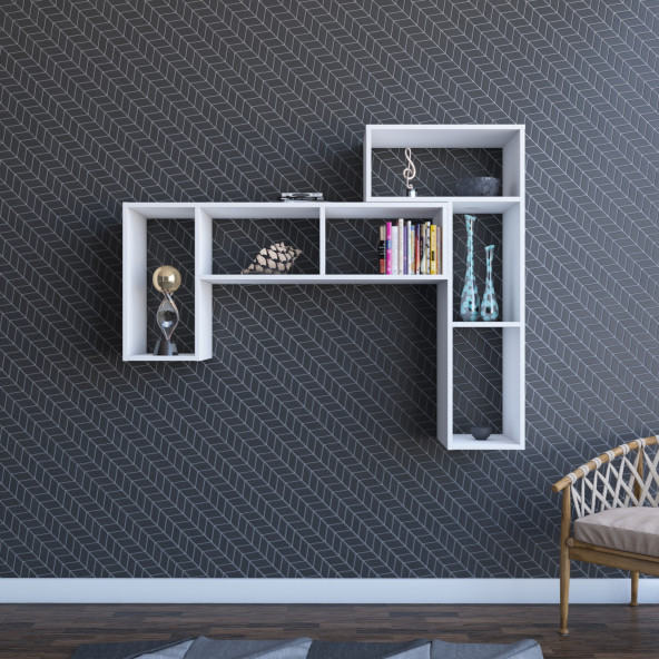 Dienni Beyaz Puzzle Tv Sehpası - 5