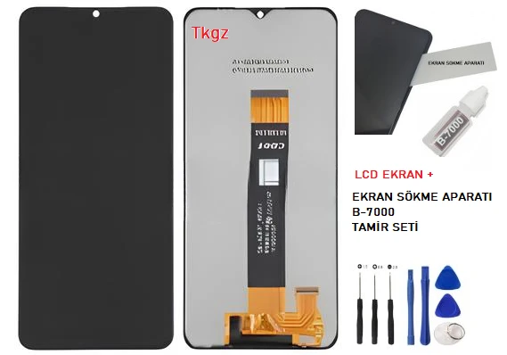 Samsung Galaxy A04S - SM-A047 Uyumlu Lcd Ekran Dokunmatik SERVİS Orijinali + B-7000 + TAMİR SETİ ürün görseli 1