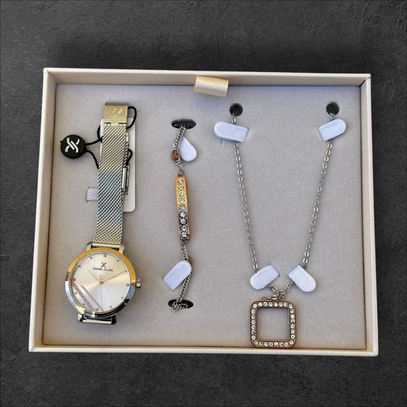 Daniel Klein Çelik Kordon 3 Atm Suya Dayanıklı Özel Tasarım Kadın Kol Saat+Bileklik VS.BLKT.0093 ürün görseli