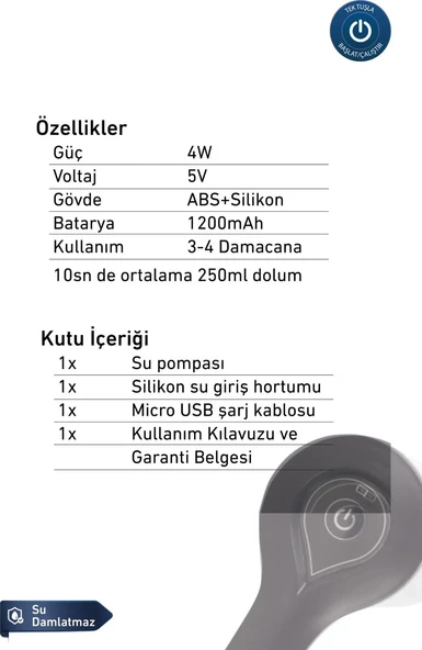 i'think Otomatik Şarjlı Damacana Su Pompası Wp-100 - 5