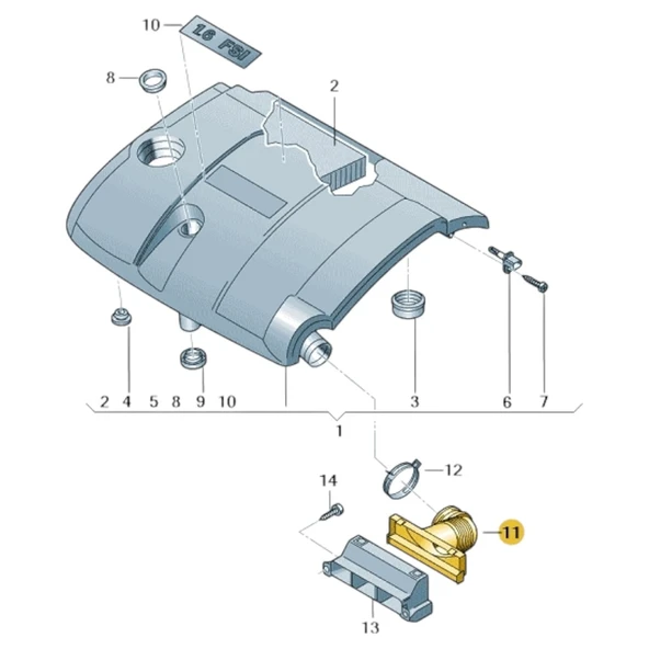 VW Golf 5 2004-2008 1.6 FSi Motor Hava Filtre Giriş Borusu 1K0129609B - 2
