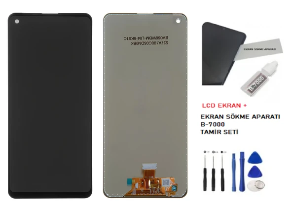 Samsung Galaxy A21s SM-A217 Uyumlu Lcd Ekran Dokunmatik SERVİS Orijinali + B-7000 + TAMİR SETİ