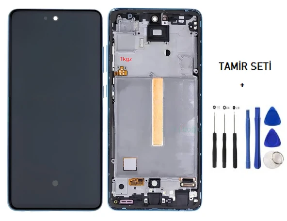 Samsung Galaxy A52 - SM-A525 Uyumlu Lcd Ekran Dokunmatik SERVİS Orijinali ÇITALI MAVİ + TAMİR SETİ ürün görseli 1