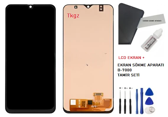 Samsung Galaxy A30 - SM-A305 Uyumlu Lcd Ekran Dokunmatik SERVİS Orijinali + B-7000 + TAMİR SETİ
