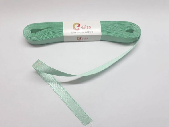 Mint Yeşili Çift Taraflı 1 Cm Saten Kurdele