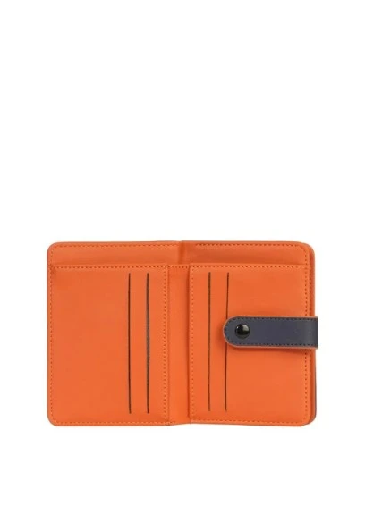 CENGİZ PAKEL Cengiz Pakel Kadın Mini Boy Çıt Çıt Detaylı Cüzdan – 65315 - Lacivert/Kiremit - 3