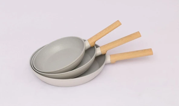 İndüksiyon Tabanlı 3lü Tava Seti Seramik/Granit 20-24-28 CM