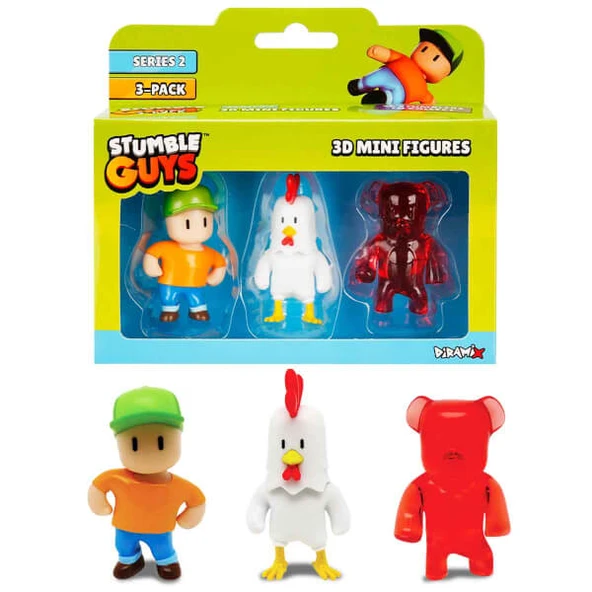 Stumble Guys 3’lü Mini Figür Seti S2 TUY15000 Mr.Stumble-Chicken-Cherri Bear