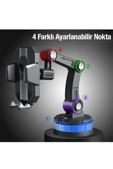 İthink 360 Derece Dönebilen Ayarlanabilir Araç İçi Telefon Tutucu - Resim 4