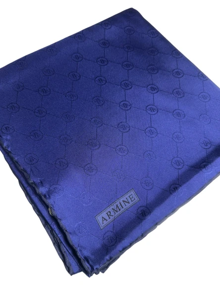 JAKARLI İPEK EŞARP 2000 (J) - MONOGRAM DESENLİ - 29 - LACİVERT - 1