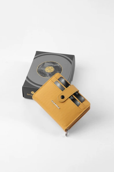 CENGİZ PAKEL Cengiz Pakel Kadın Mini Boy Çıt Çıt Detaylı Cüzdan – 65315 - Hardal - 2